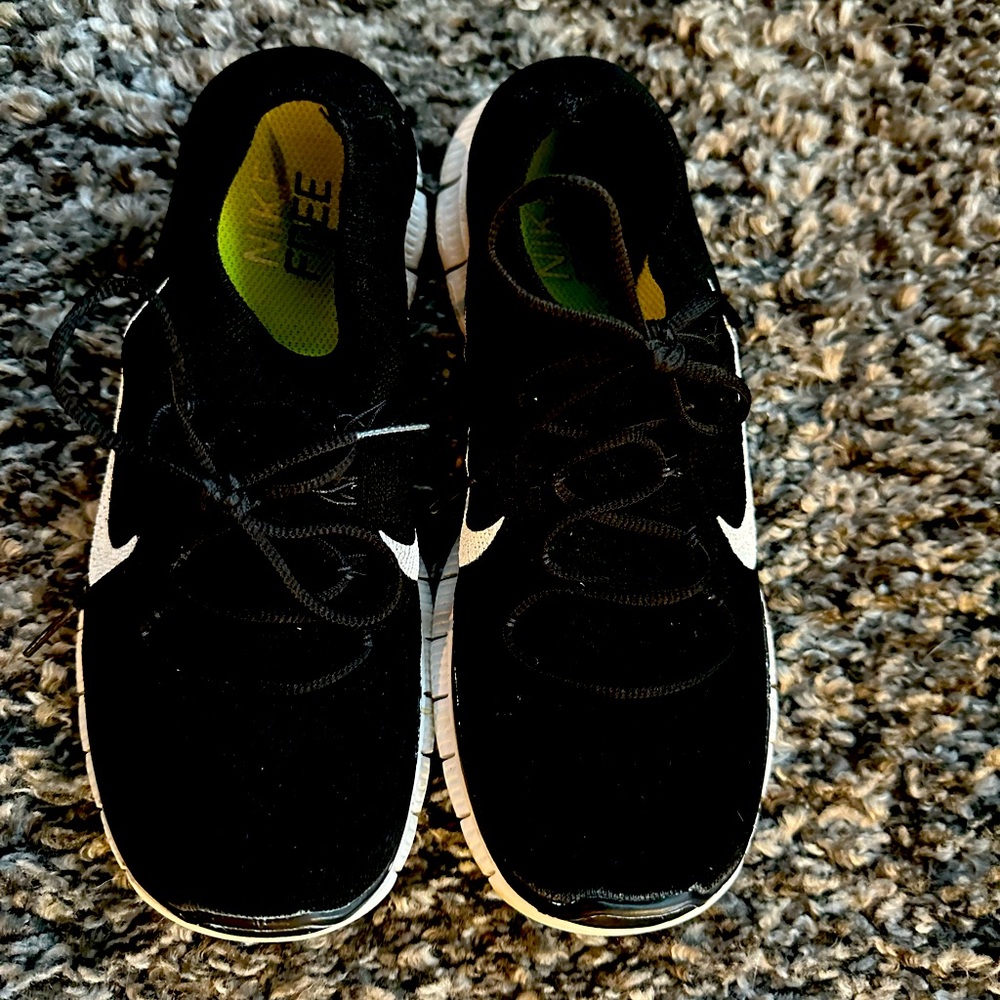 Nike free 5.0 slip one Black with White soles